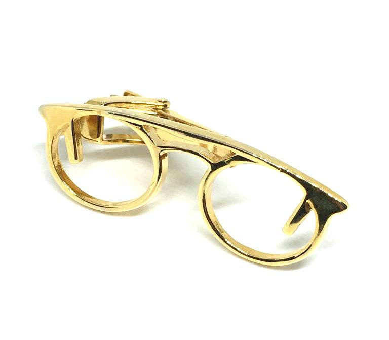 Mrlapel - Wholesale Tie Clip - Men's - Glasses Tie Clip, Gold1