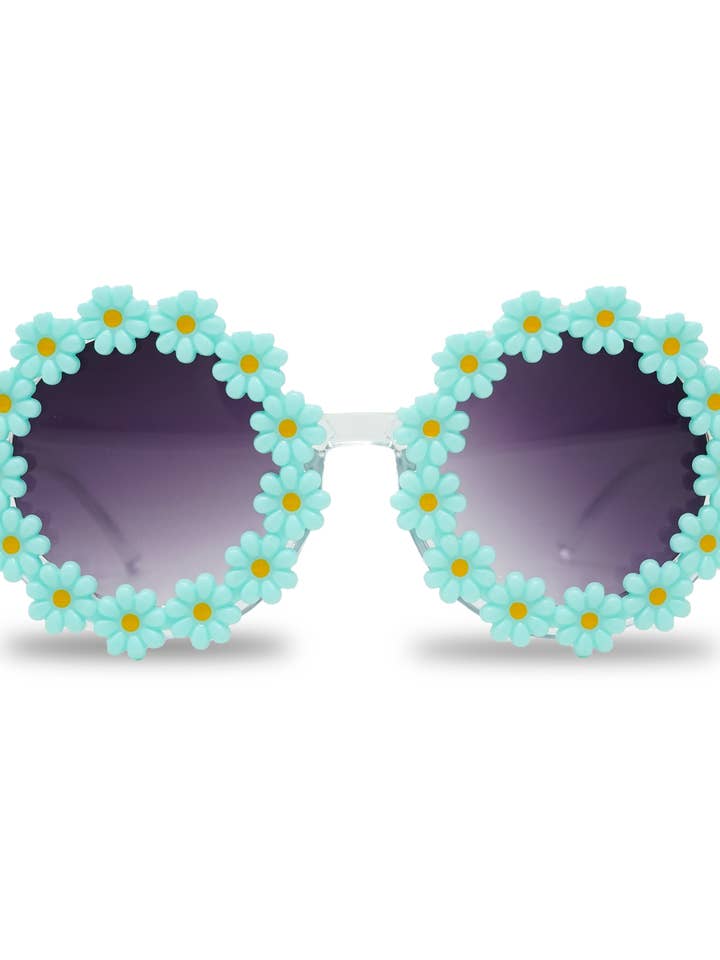 Solbriller til børn - Mint (Rund Daisy Flower) for engroshandel hos Funky Junque