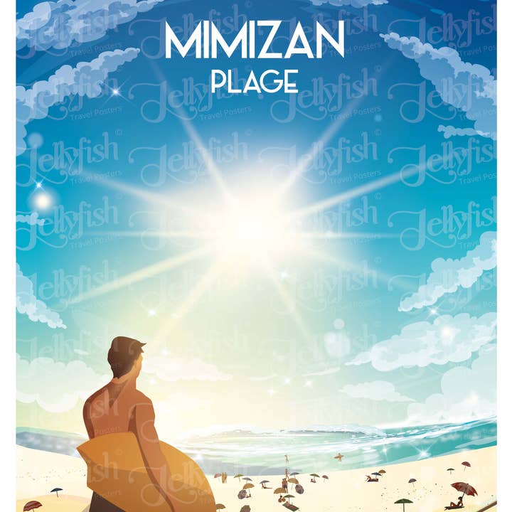 MIMIZAN BEACH city poster for wholesale by jellyfish-travelposter