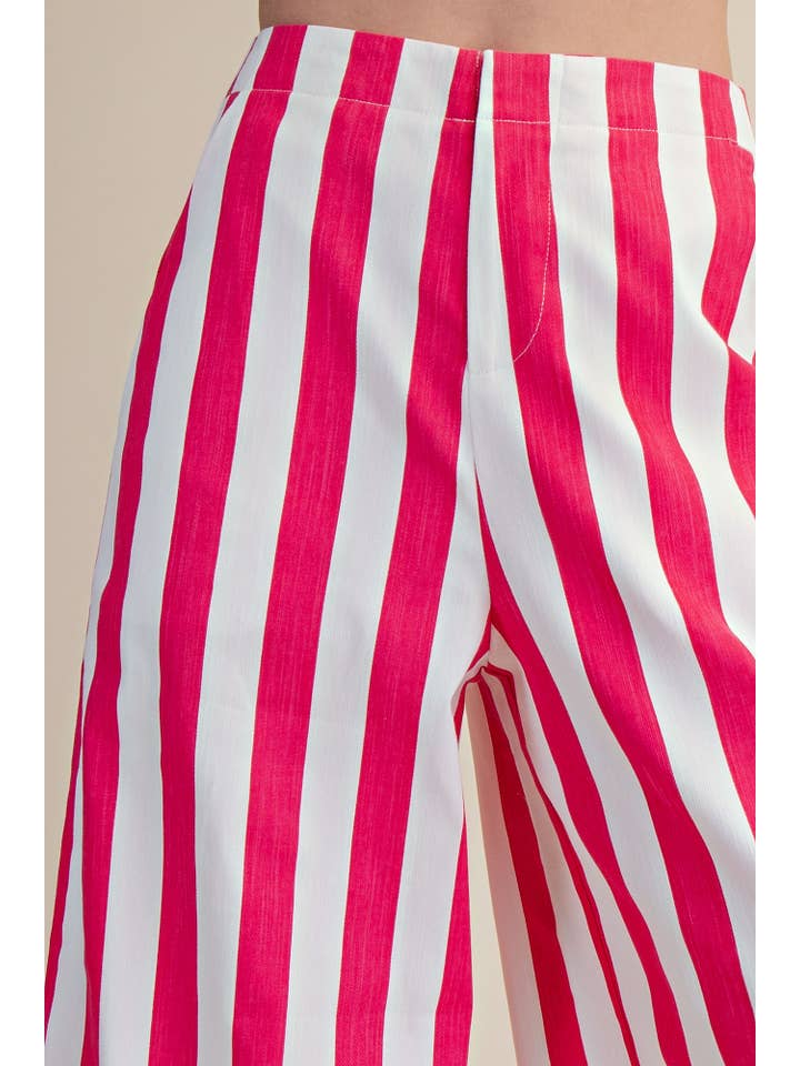 Glam - Wholesale Pants - Women's - Mid-Rise Wide Leg Stripe Pants14
