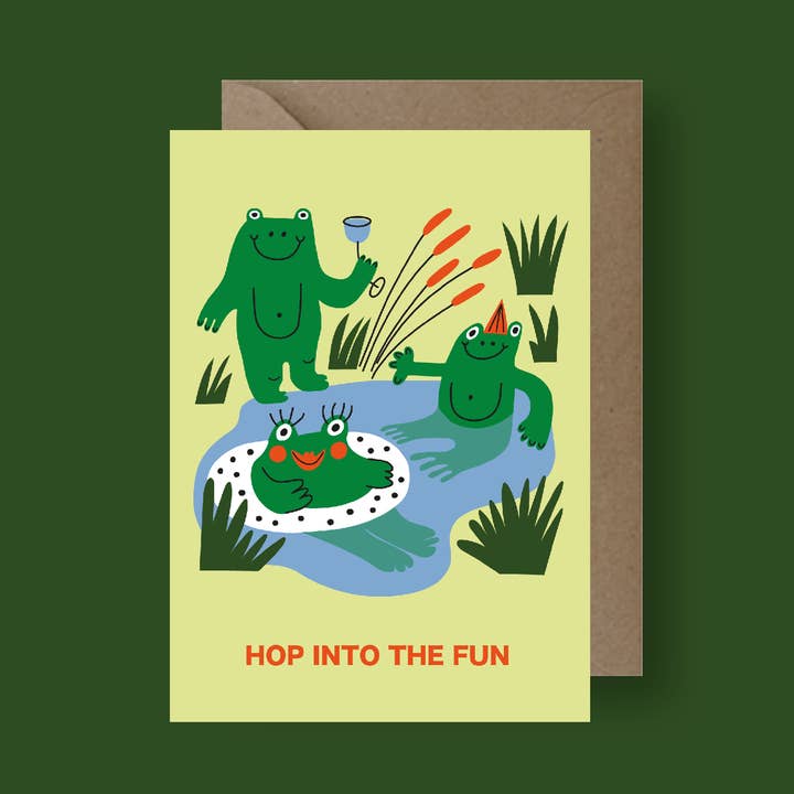 Froggy Birthday Party Greeting Card for wholesale by Seekprint
