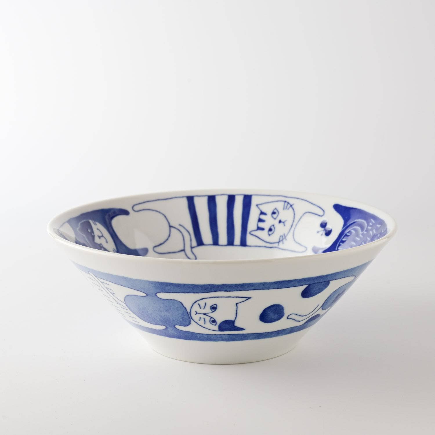 Yamani - Wholesale Bowl - Japanese Cats 20.5cm Donburi Bowl - Around2