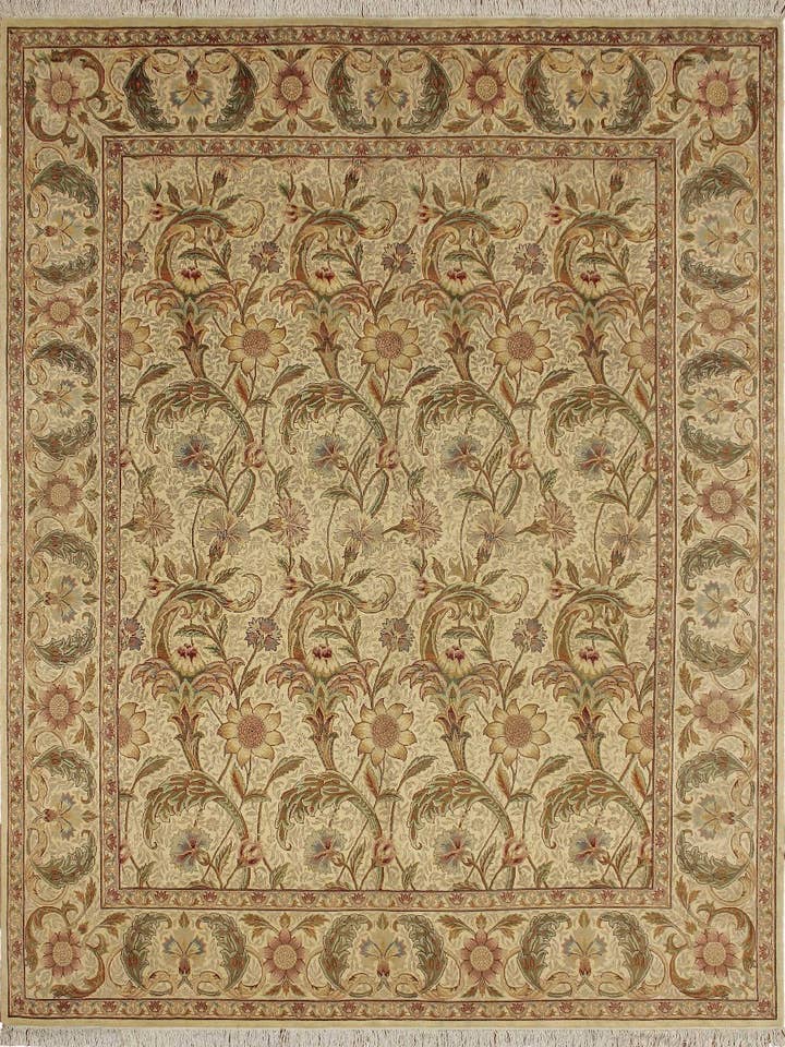 Wali Berwyk Ivory/Green Rug, 8'0" x 10'6" for wholesale by Noori Rug