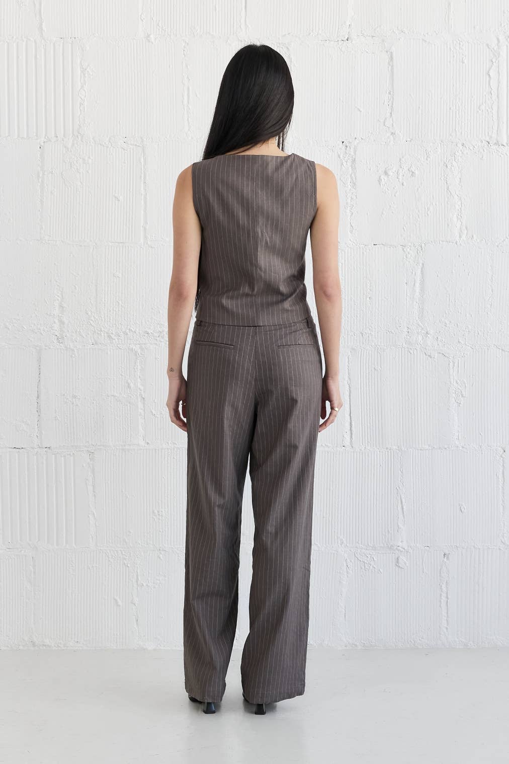 All Row - Wholesale Pants - Women's - The Frances Pants | Striped Straight Leg Linen Trousers13