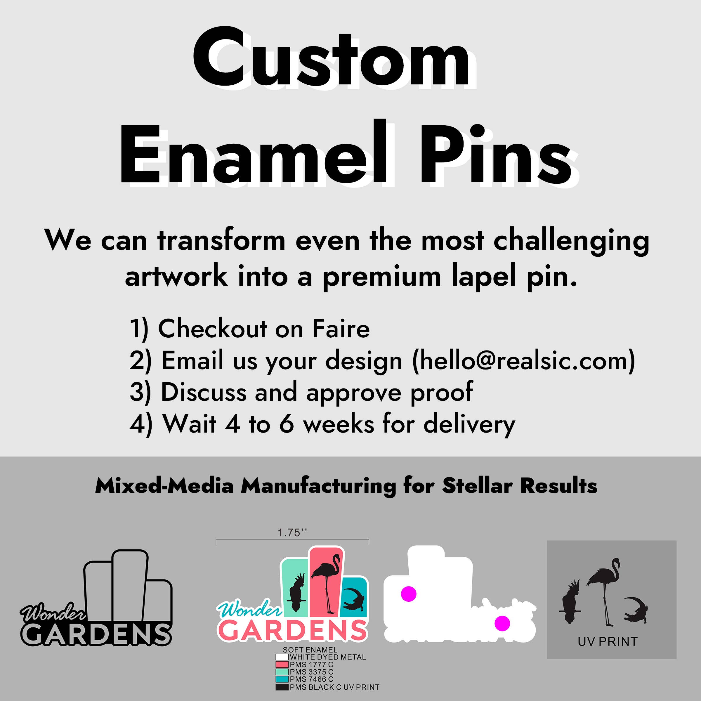 Real Sic - Vendita all'ingrosso Spilla da bavero - Spille smaltate personalizzate - Con marchio, merchandising personalizzato, spille da bavero1