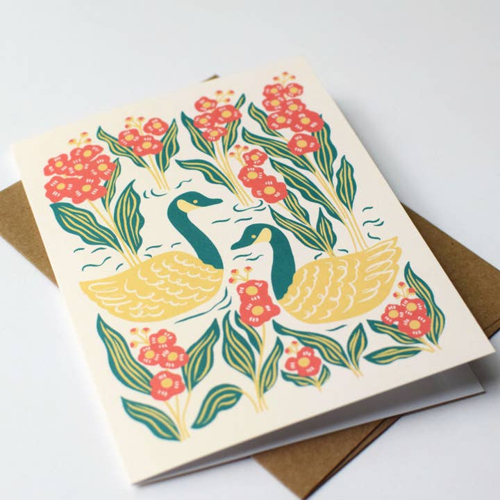 Nuthatch Studio - Wholesale Christmas Card - Geese Holiday Greeting Card: Original Christmas Art1