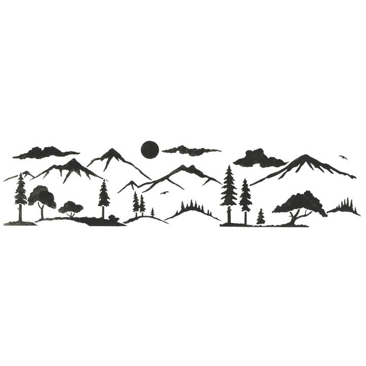 Designer Stencils - Vente Pochoir - Mur paysage Silhouette de Montagne