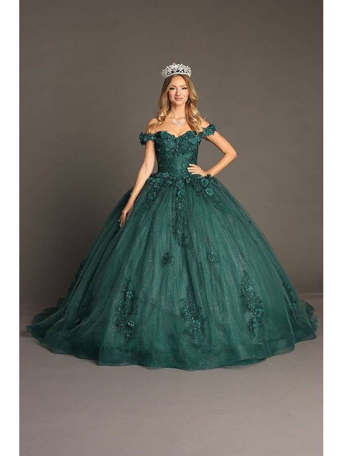 Chicas - Wholesale Gown - Women's - Off the Shoulder Quinceanera Dress With Flowers CHF30664