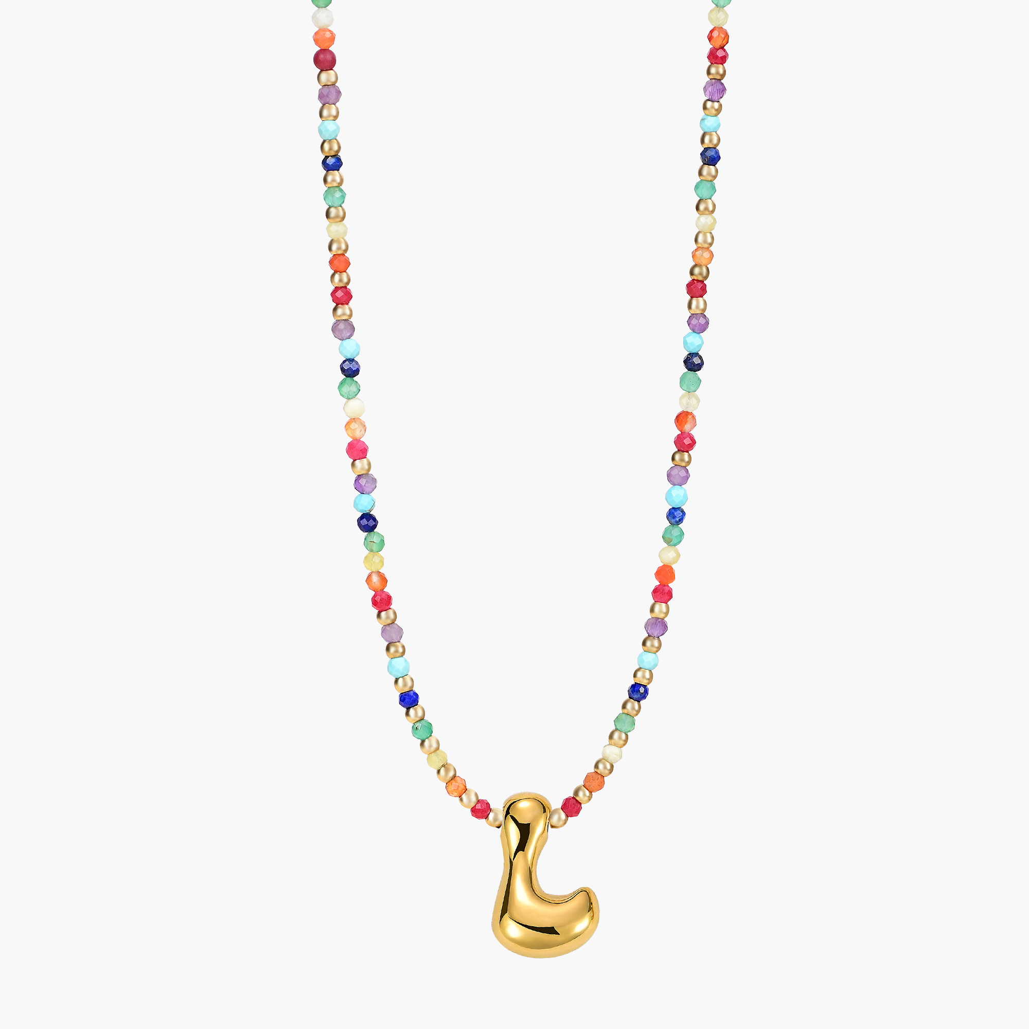 Cape Diablo – wholesale Pendant/charm necklace – Rainbow Bubble Letter Initial Necklace for Valentine's18