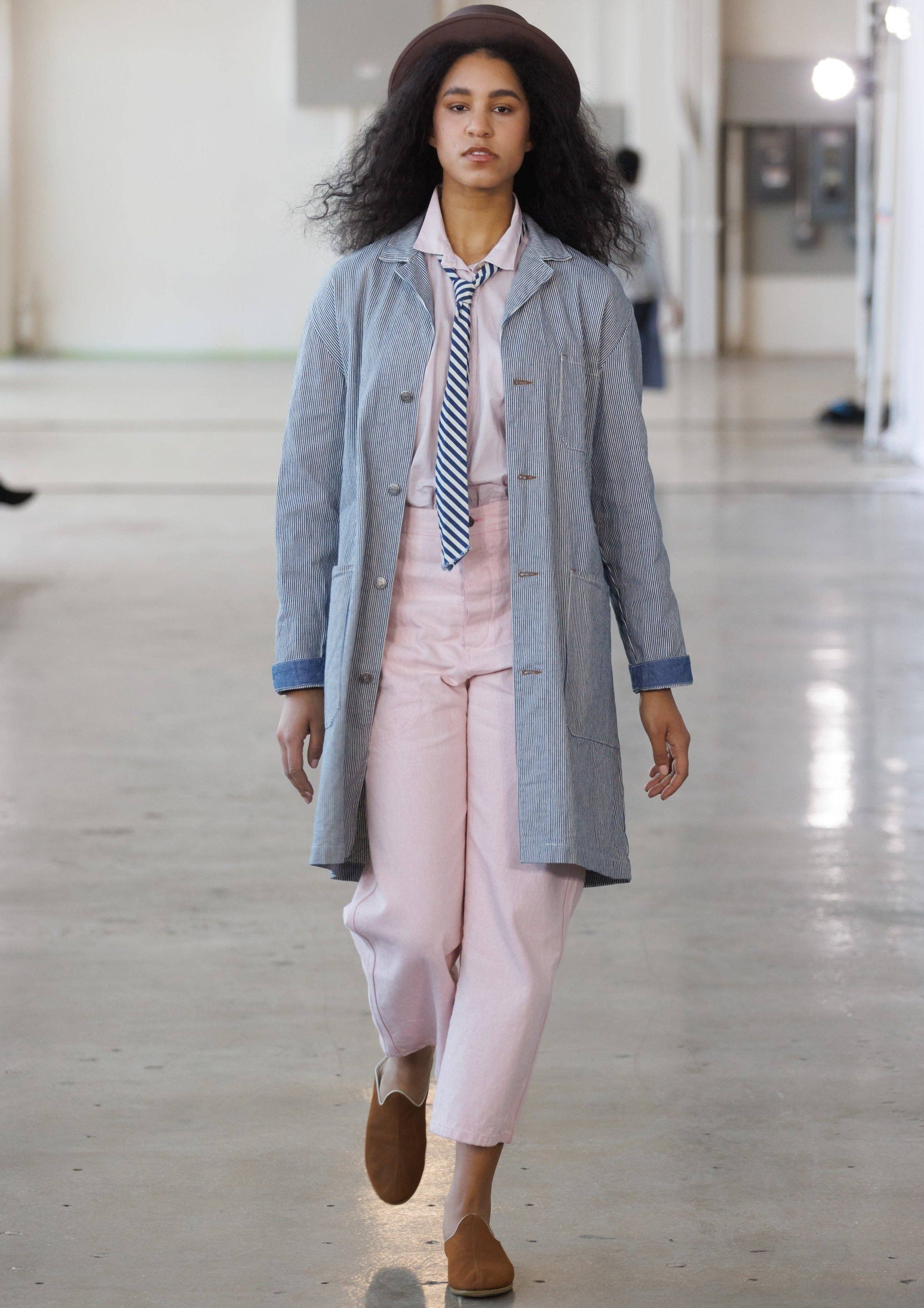 UQNATU - Wholesale Coat - Women's - Lab Coat Denim Stripe2