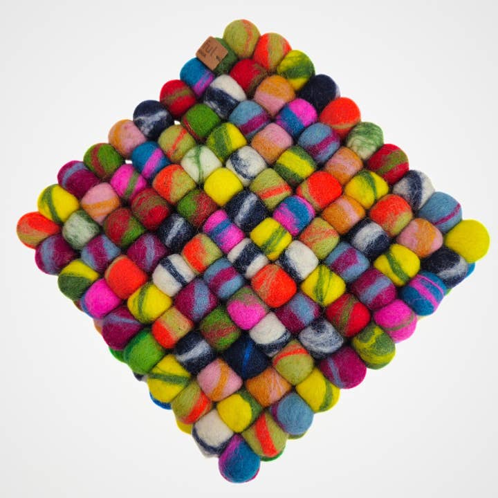 Feltiful - Wholesale Trivet - Multi Assorted Pom Pom Felt Trivet