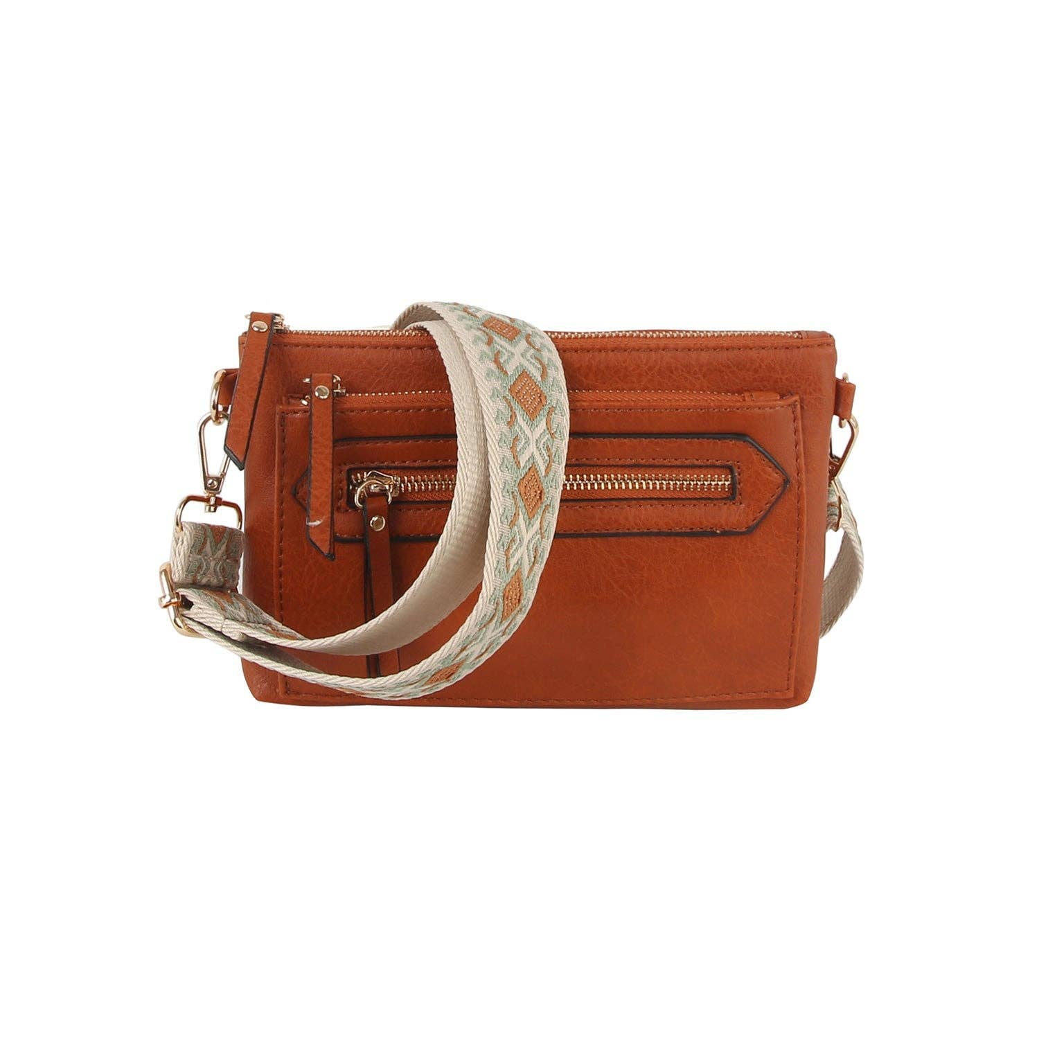 Handbag Factory Corp – wholesale Axelväska - Dam – Liten retangulär främre gitarrrem med dragkedja crossbody0