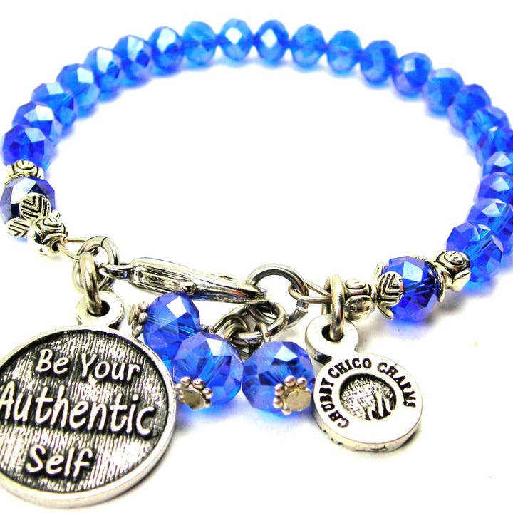 Be Your Authentic Self Splash of Color Crystal Bracelet for wholesale by Chubby Chico Charms