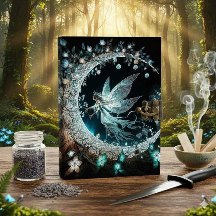 Handmade Fairy Leather Grimoire - Blank Book of Shadows for wholesale by MNM HANDICRAFTS