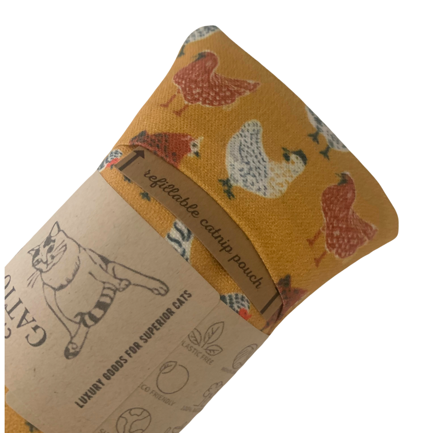 Ciao Gatto Cat Market - Wholesale Pet Toy - Cat - Helga’s Heritage Hens Organic Catnip Cat Kicker1