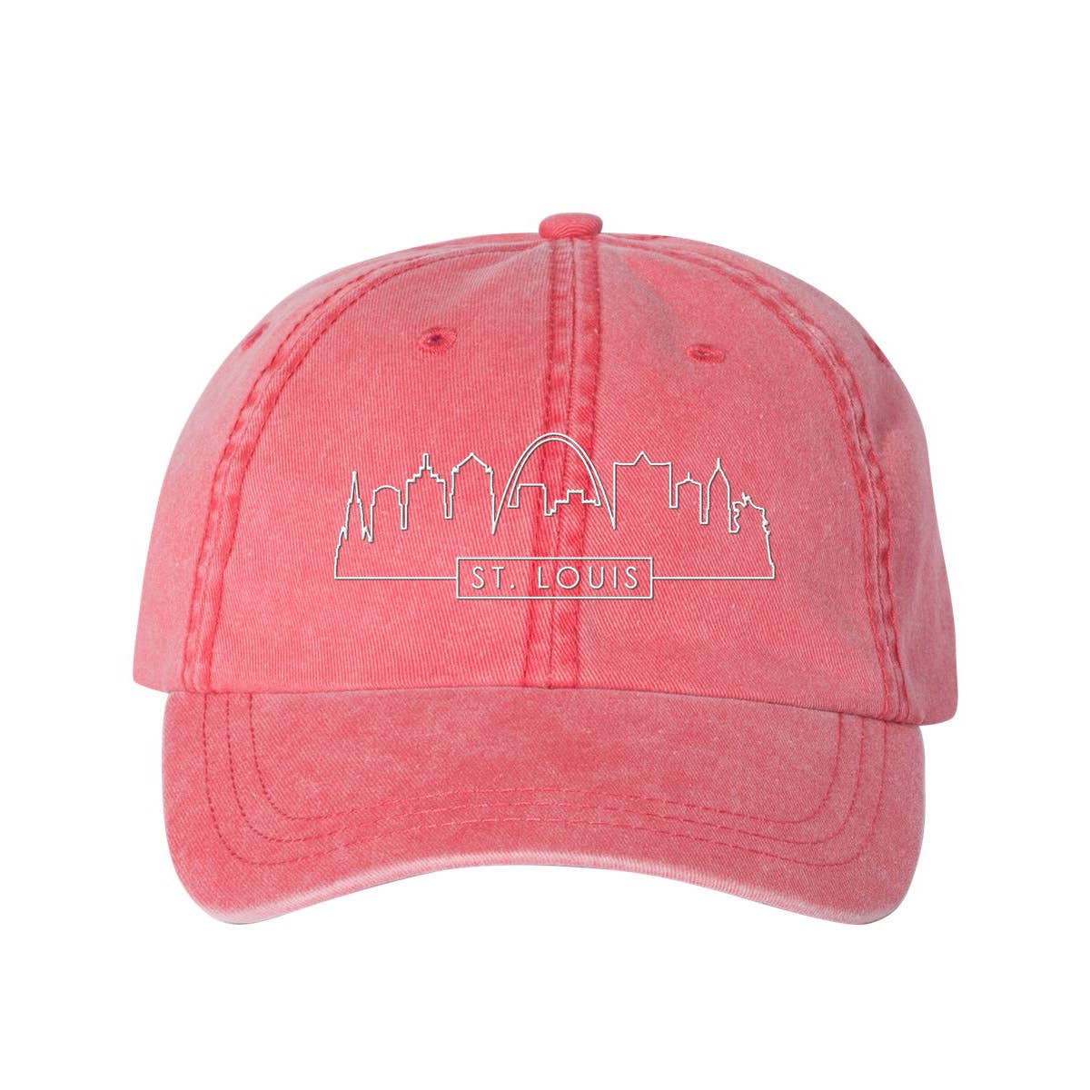 Lucky Luna Apparel - Wholesale Baseball Cap - Unisex - Skyline St. Louis Embroidered Pigment Dyed Dad Hat5