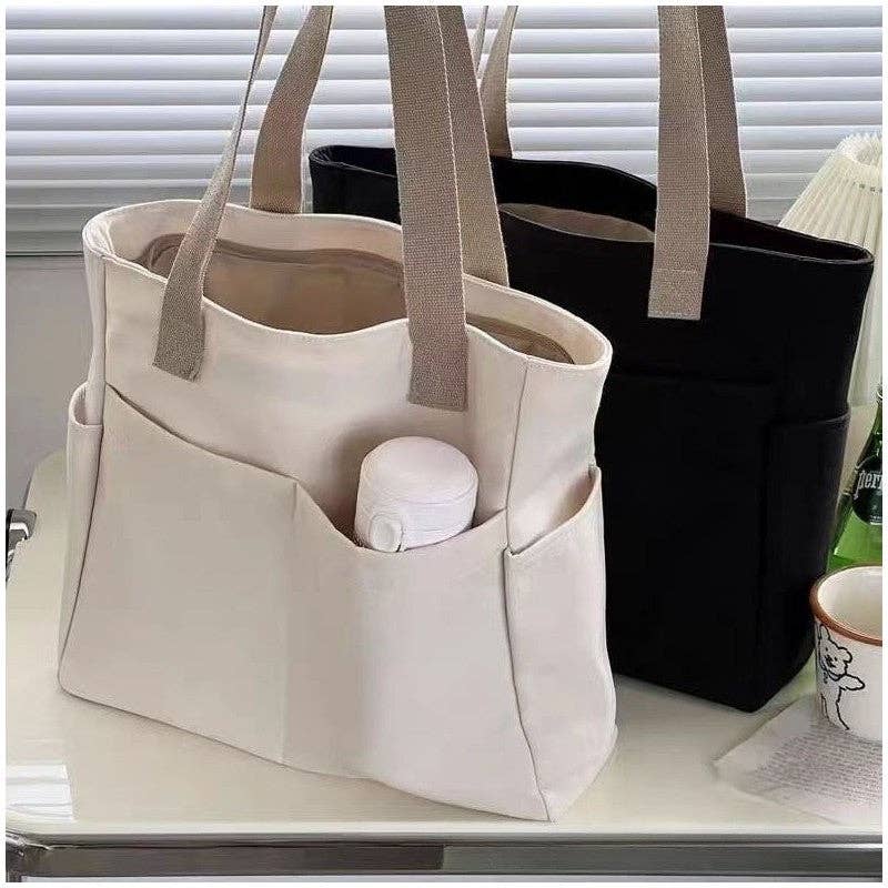 UZ Wholesale Store - Wholesale Shoulder Bag - Women's - Solid Color Canvas Zipper Minimalist Single Shoulder Handbag8