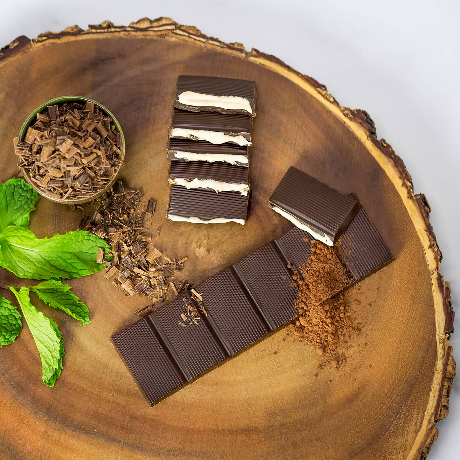 Astor Chocolate Corp. - Wholesale Chocolate Bar - Moodibars® COOL 54% Dark Chocolate Mint Cream Filled 1.75oz1