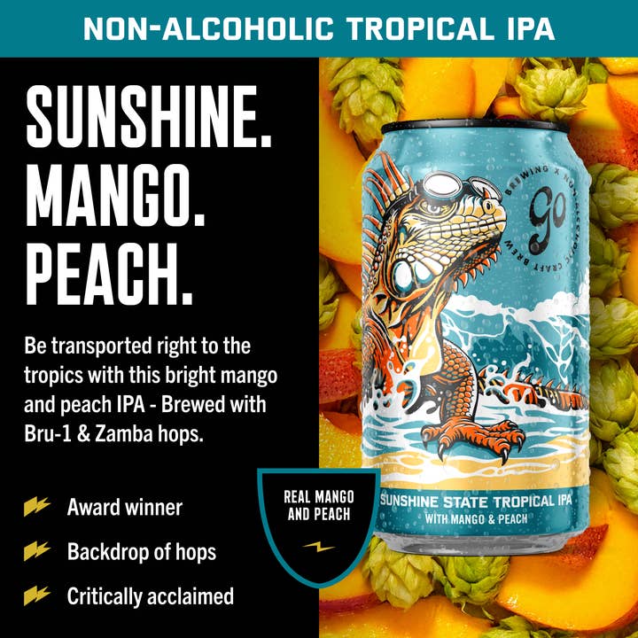 Go Brewing - Wholesale Non-Alcoholic Beer - Go Brewing Sunshine State IPA - 6 Pack - Non Alcoholic Beer