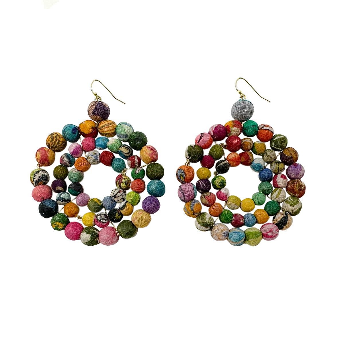 WorldFinds - Wholesale Dangle Earrings - Concentric Kantha Earrings2