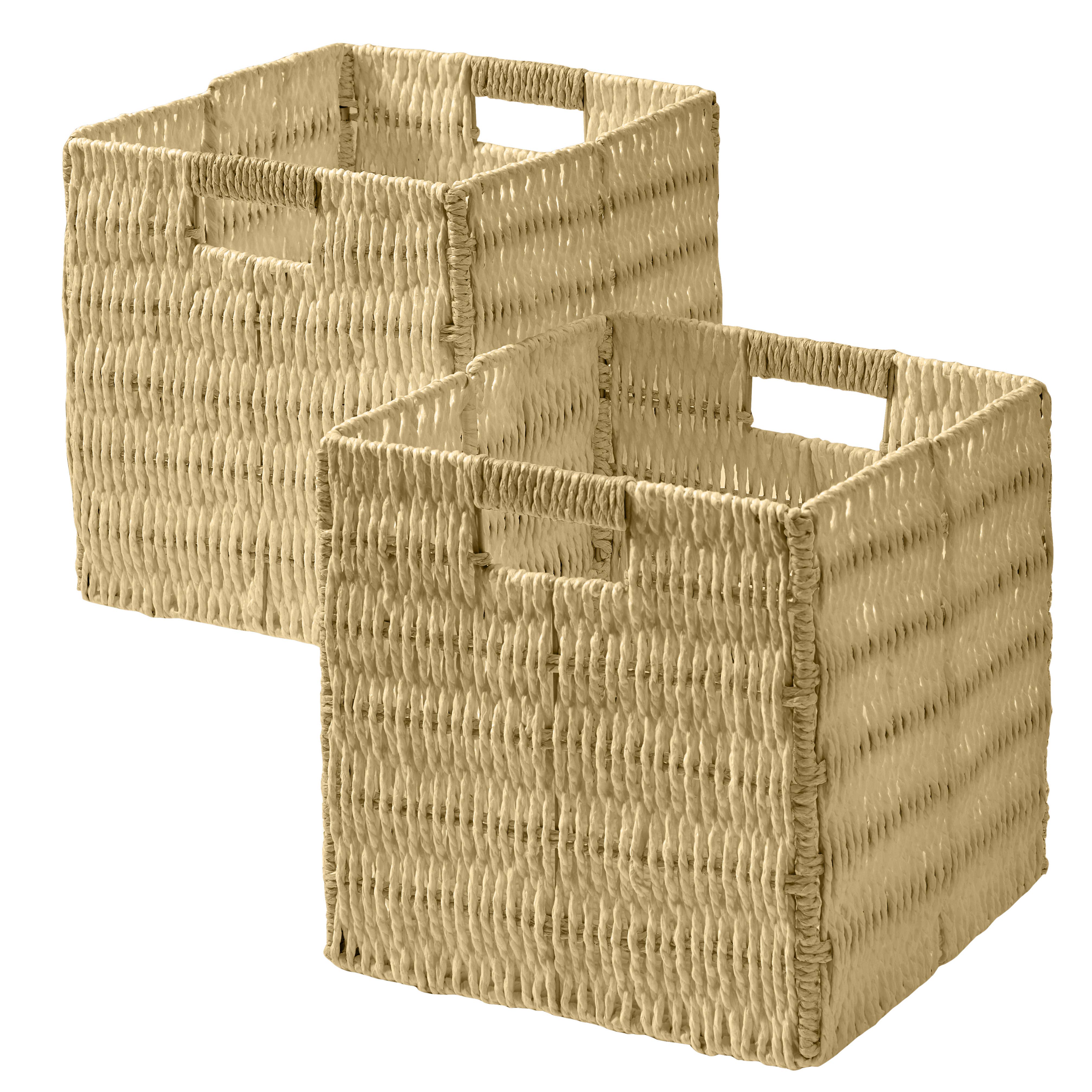 Ornavo Home - Wholesale Storage Bin - Foldable Paper Wicker Storage Shelf Basket Bin with Handles9