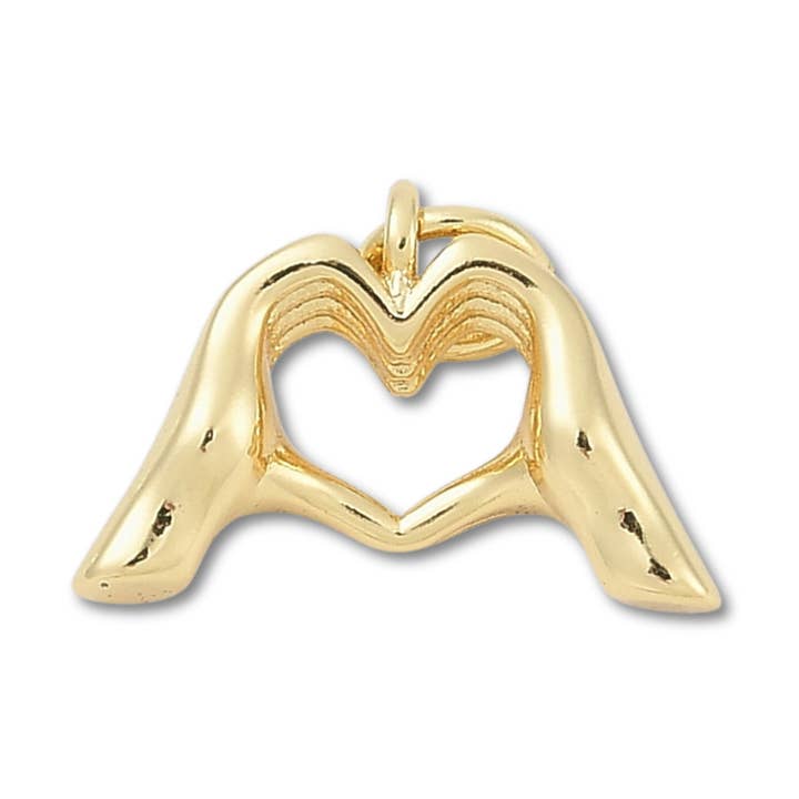 Heart Hands Gold Charm for wholesale by Love, Paige Designs