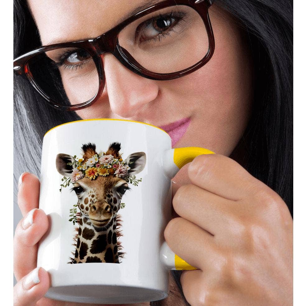 3dRose - Vendita all'ingrosso Tazza - 3dRose, Illustrazione di Giraffa Floreale, Tazza1