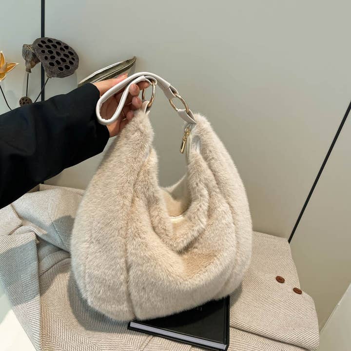 ACCITY - Wholesale Shoulder Bag - Women's - WINTER LARGE CAPACITY SINGLE SHOULDER PLUSH BAG_CWAB3915