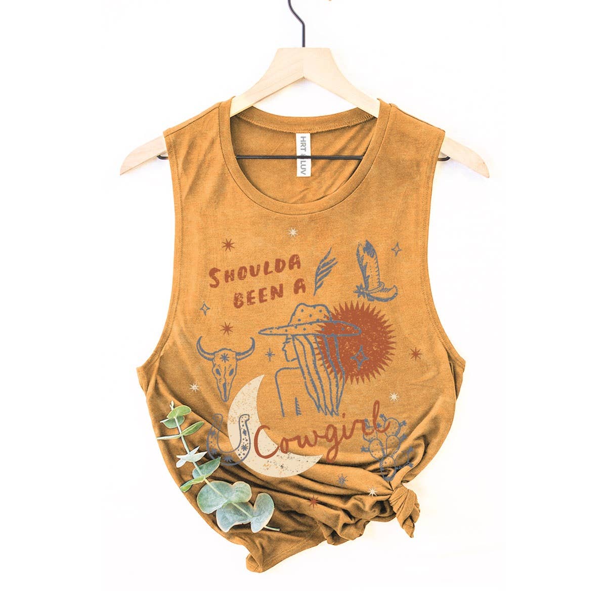 HRTandLUV - Wholesale Tank Top - Women's - SHOULDA BEEN A COWGIRL GRAPHIC TANK TOP2