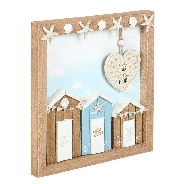 Something Different Wholesale - Wholesale Plaque - Ocean Air Salty Hair 3D Shell Beach Hut Plaque2