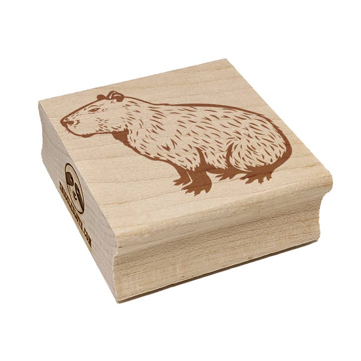 Capybara the Giant Friendly Rodent Square Rubber Stamp for Stamping Crafting for wholesale by Sniggle Sloth