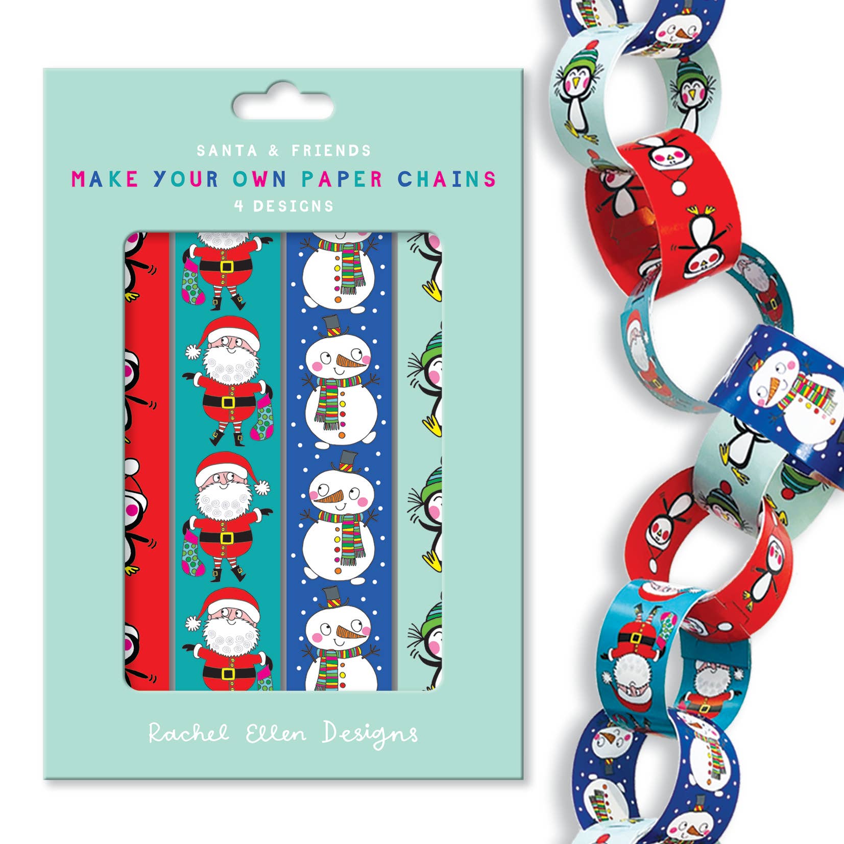 Rachel Ellen Designs - Wholesale Christmas Decoration - Christmas Paper Chain Kit - Santa/Penguins/Snowmen0