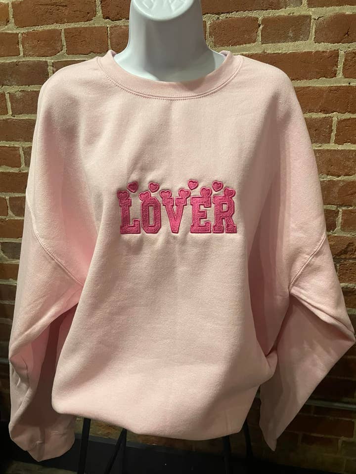 Embroidered Lover Sweatshirt for wholesale by Sweet Butterfly Boutique