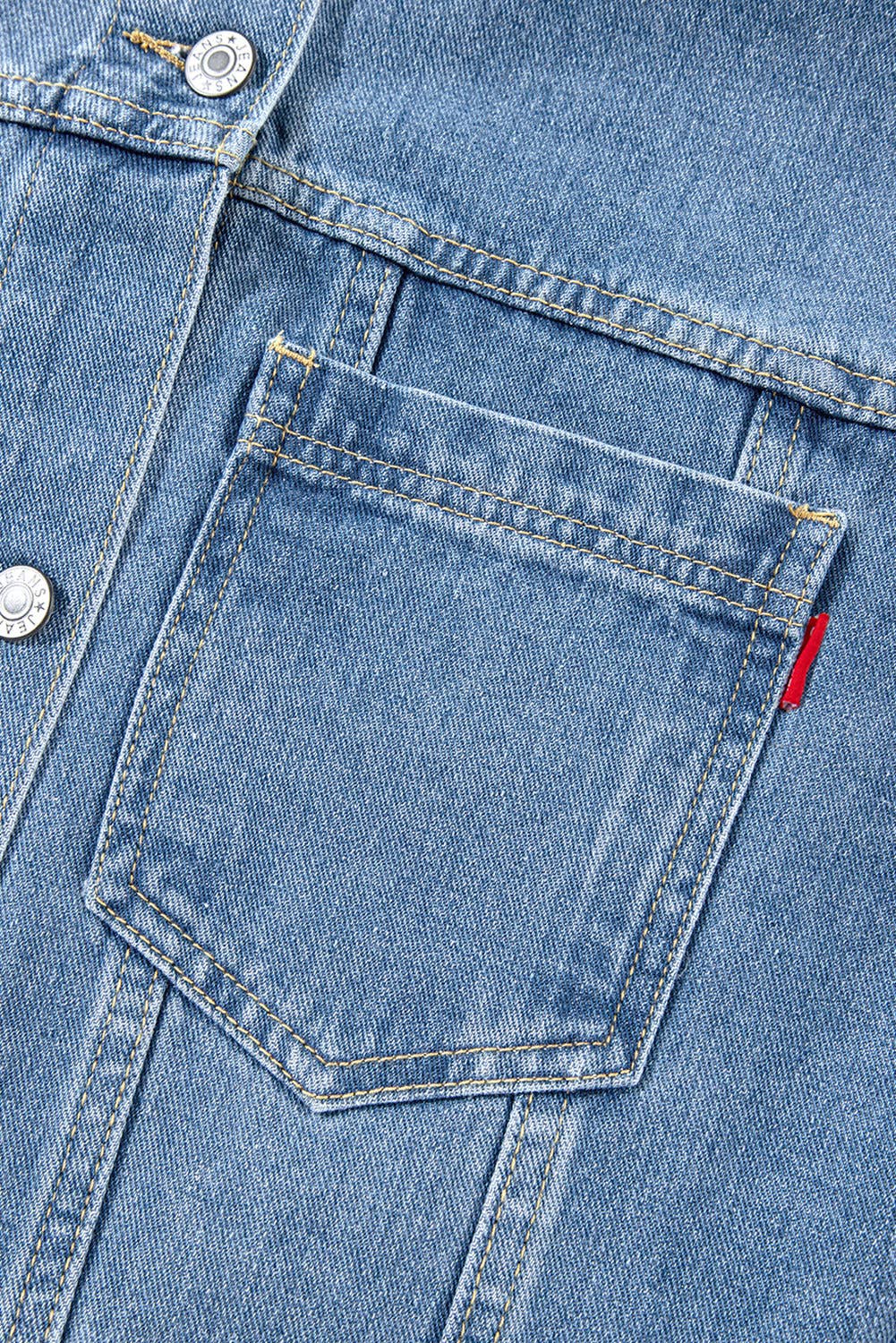 66DISCO - Wholesale Denim Jacket - Women's - Stripe Washed Oversize Pocketed Denim Jacket (S-XL)22