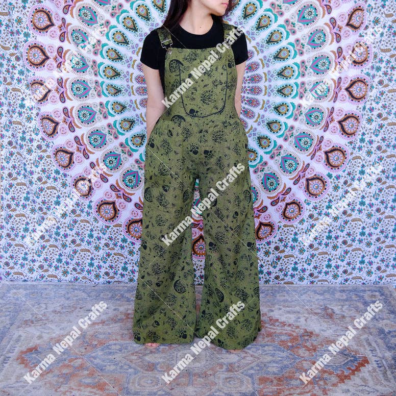 Karma Nepal Crafts - Wholesale Jumpsuit - Women's - Magical Celestial/Mushroom Wide Leg Jumpsuit0