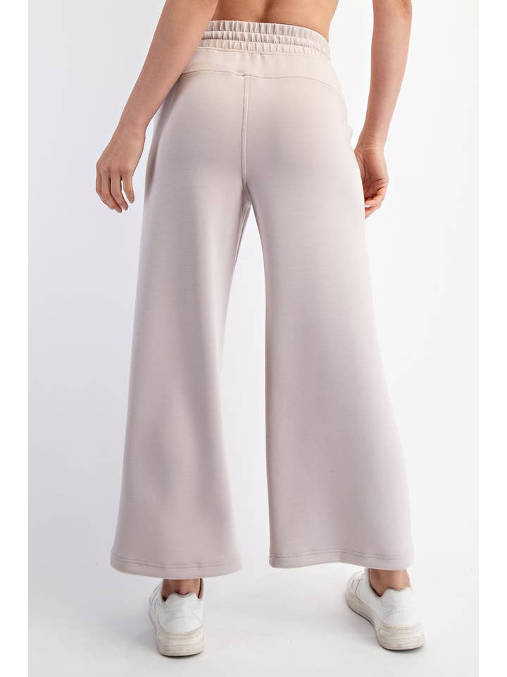 Peace Love Line - Wholesale Pants - Women's - PL9595 - MODAL SCUBA CROPPED WIDE PANT23