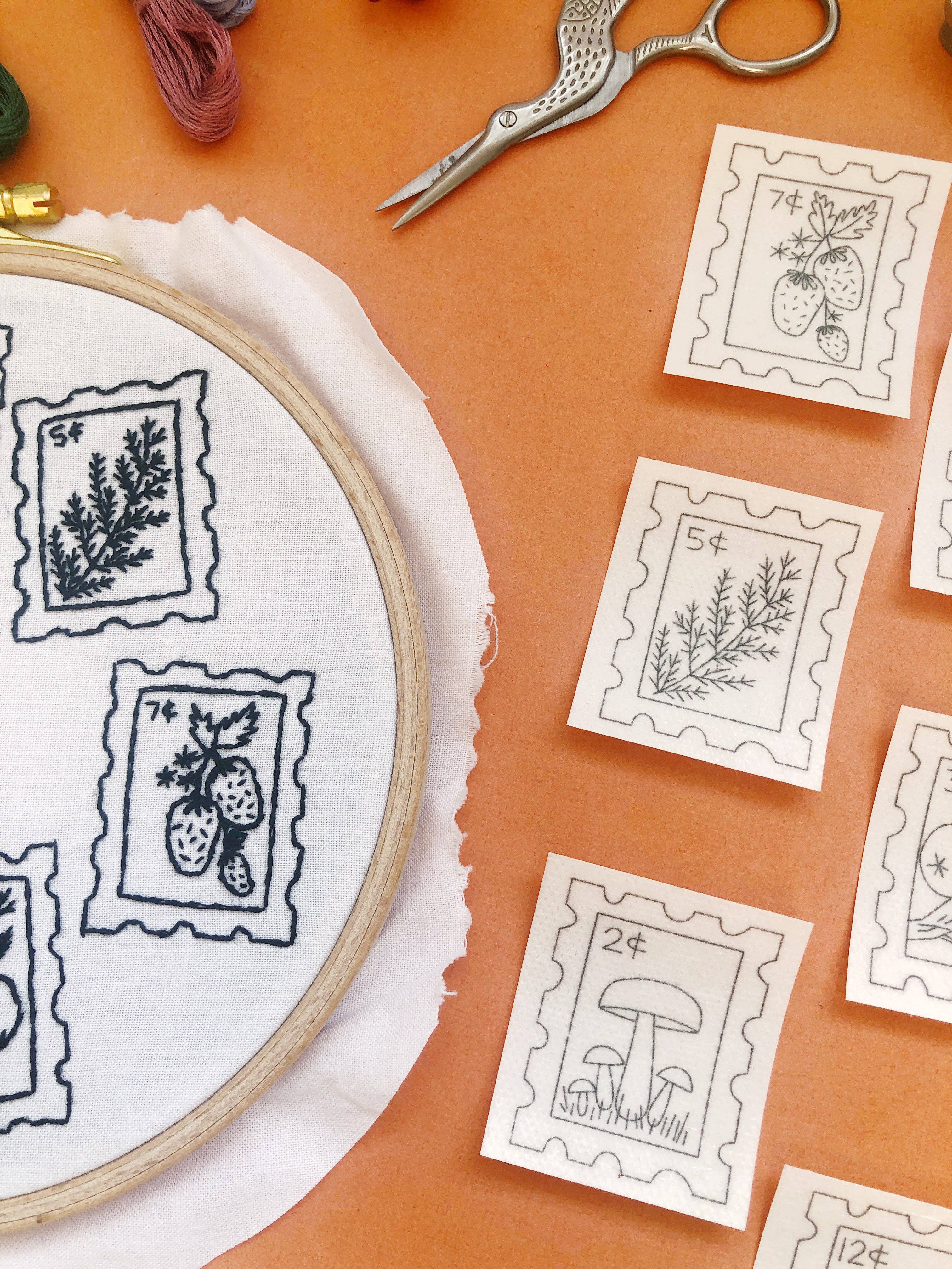 MCreativeJ – wholesale Embroidery/cross-stitch supplies – Botanical Stamps - Peel Stick and Stitch Hand Embroidery Patterns8