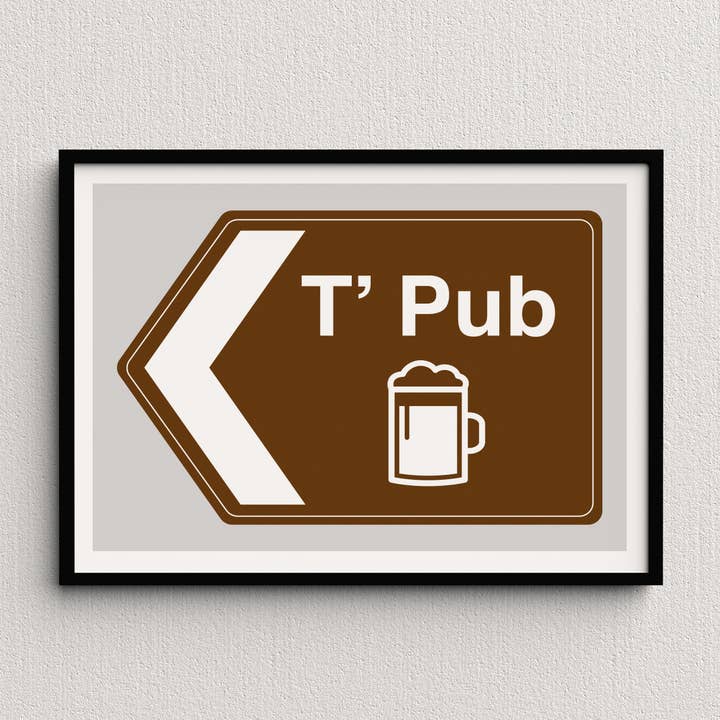 The Yorkshire Print Company - Wholesale Art print - T' Pub (Left Arrow) - Print2