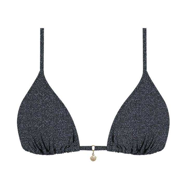 Chlamys Varia Driehoekige Bikini Top-Lurex Zwart en andere Strandkleding wholesale inkopen. Gratis retourzendingen en een 60-dagen netto betalingstermijn op Faire.com trends op Faire.