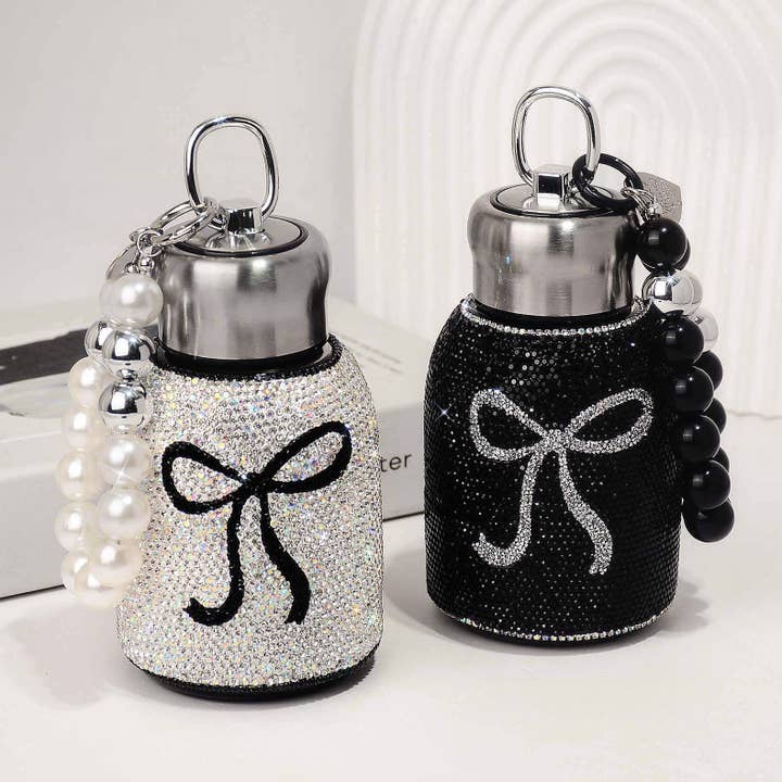 Bow Rhinestone Luxury Insulated Stainless Steel Tumbler for wholesale by Sparkling Extras