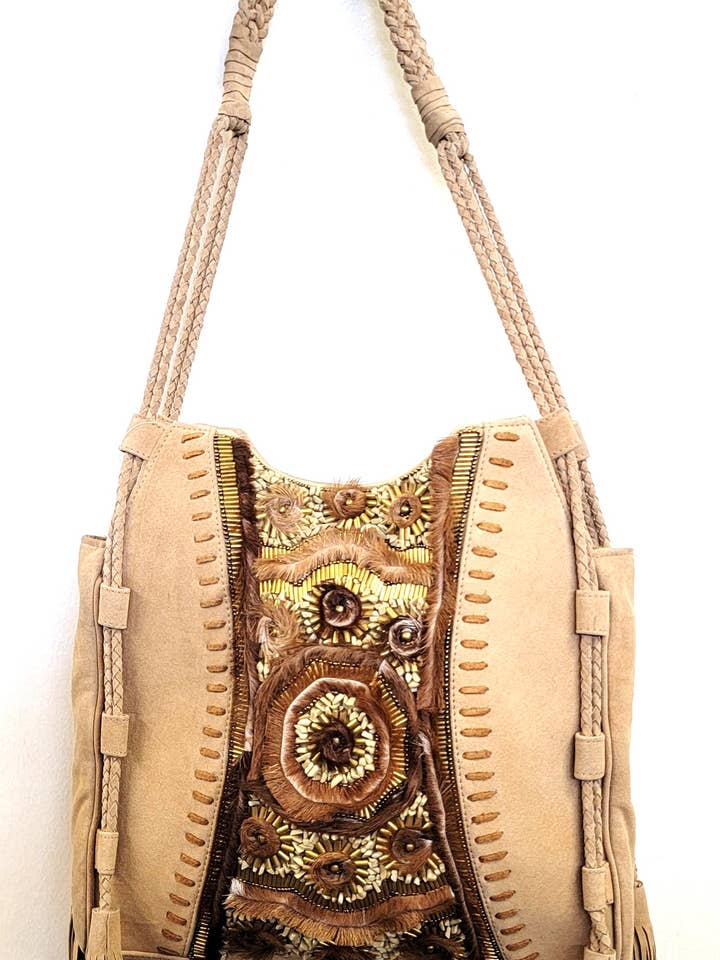 BOHEMIAN HAIRON MOCKASINLÄDERVÄSKA #RD 513 F för wholesale av Ricki designs