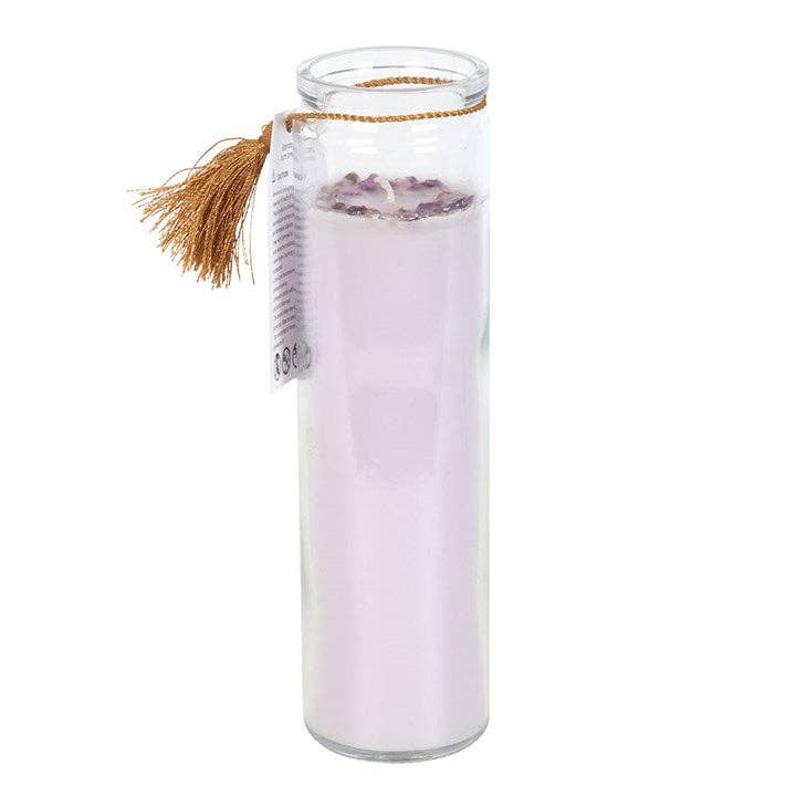 Something Different Wholesale - Wholesale Jar/Filled Candle - Blackberry Tube Candle with Amethyst Crystals