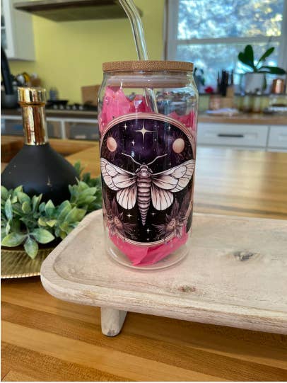 Moth Celestial Wrap bambusglaskop for engroshandel hos MK Designs