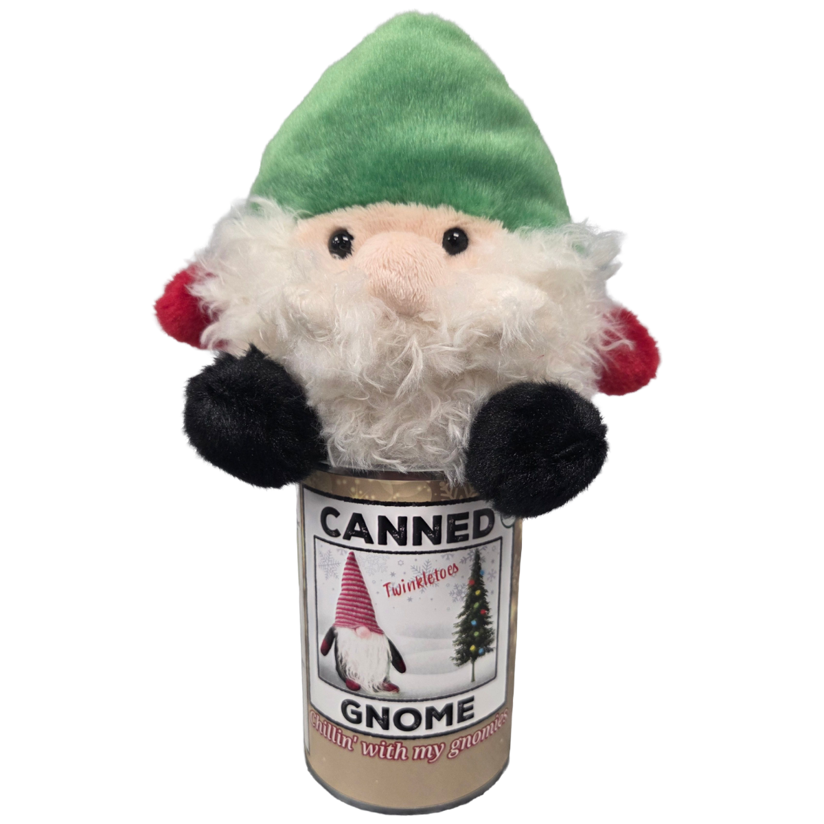 Canned Gifts - Wholesale Kerstdecoratie - Ingeblikte Kabouter | Tuinplant Knuffel met Grappen | Kerstmagie6