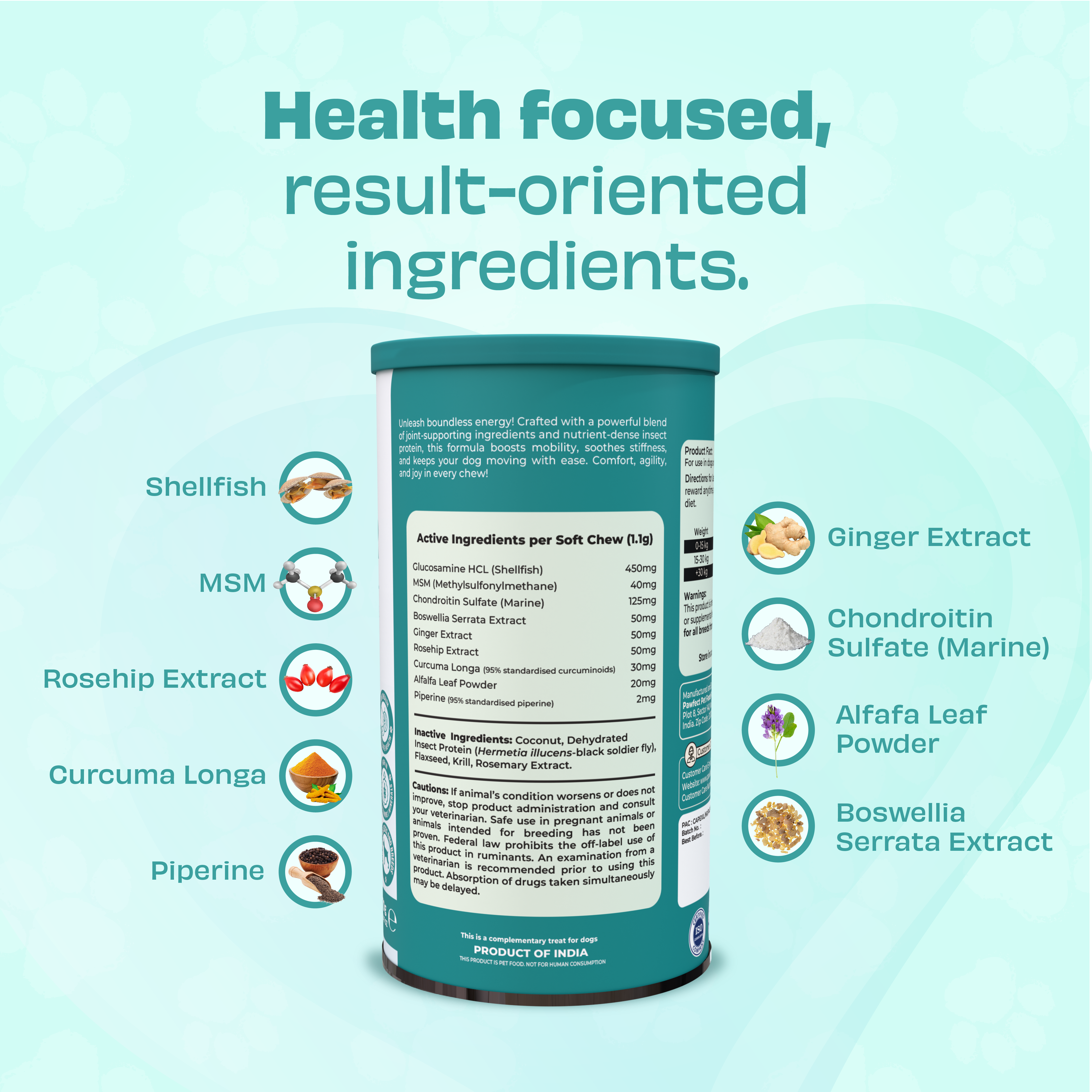 Pawfect Foods – wholesale Pet supplement – Dog – Pawfect Wild Vigor Move Max Bites | Hip & Joint Supplement for Dogs | Mobility | All Natural | Grain Free | Enriched with Insect Protein, Chondroitin, Glucosamine HCL & Rosehip extracts (70g/2.46oz)1