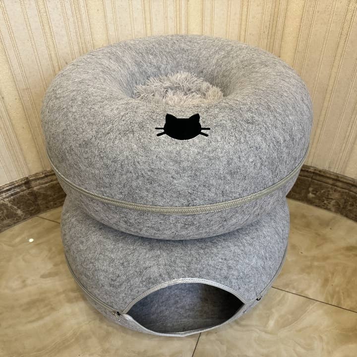 Lightning Dog - Wholesale Pet bed – Cat/dog - Bagel Bed - Action Tunnel/Bed - Standard Grey 1