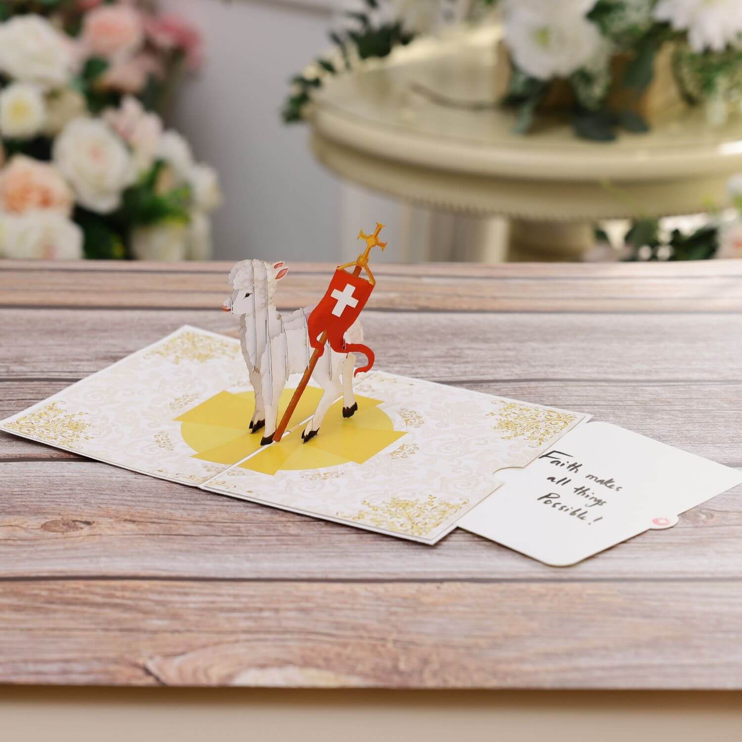 Unipop Cards, LLC - Wholesale Everyday Greeting Card - Holy Lamb Pop Up Card - Christmas pop up card6