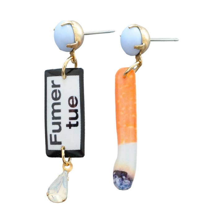 Haricot Vert - Wholesale Dangle Earrings - smoking kills dangle set0