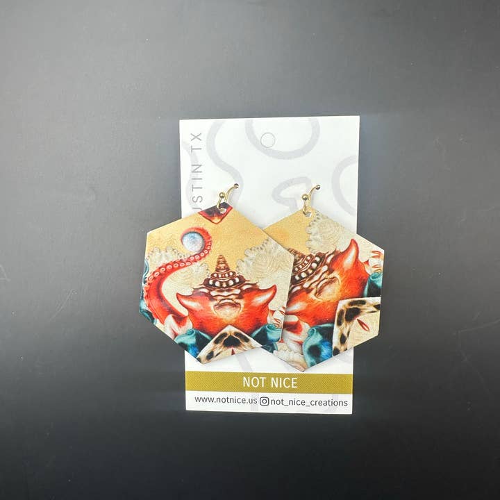 Not Nice - Wholesale Dangle Earrings - Octopus Garden upcycled earrings1
