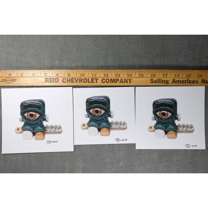 Chaos Woods - Wholesale Art Print - Frankenstein's Monster print - Cyclops with a toothbrush3